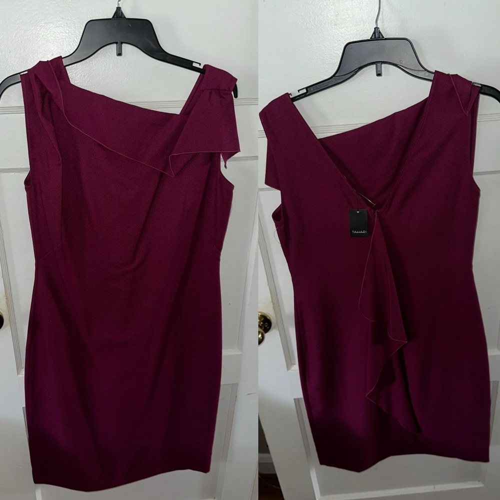 NWT Tahari Ruffle Sheath Dress Cocktail - Picture 2 of 7
